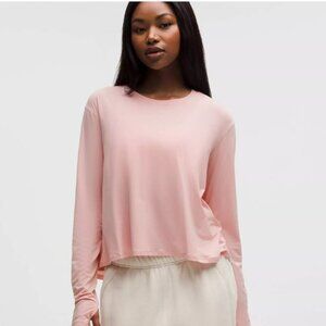 Lululemon NWT size 8 Modal Relaxed-Fit Lounge Long-Sleeve Shirt *pink haze*
